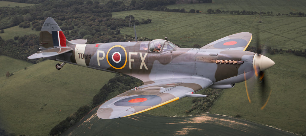 St. George Spitfire TD314 over Kent UK